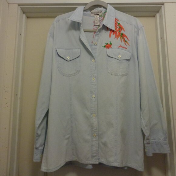 VINTAGE RETRO SOUTHWEST CHILIS WAITERESS WORK SHIRT JEANNE X L - Picture 2 of 10